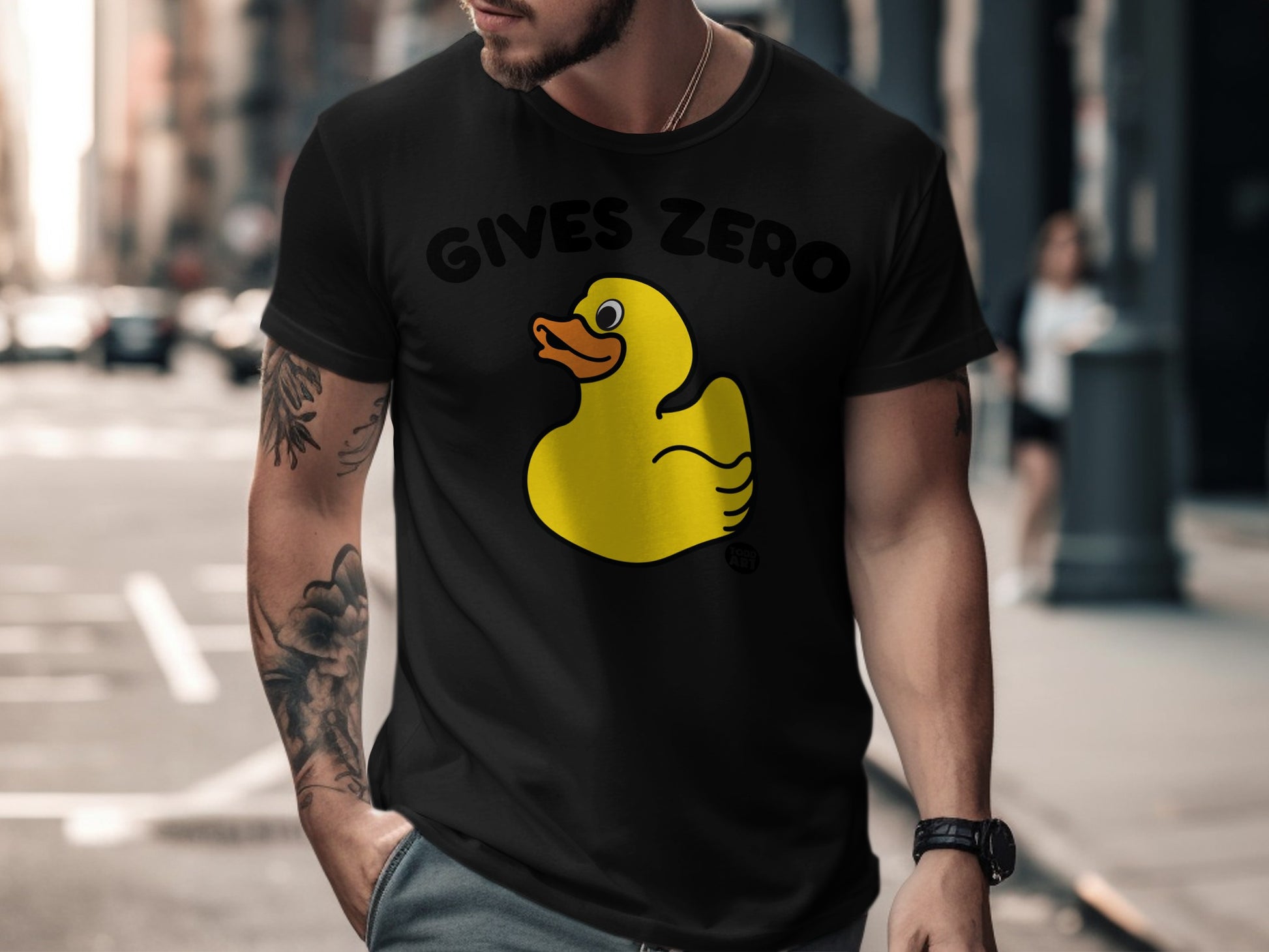 Gives Zero Duck Attitude Graphic T-Shirt