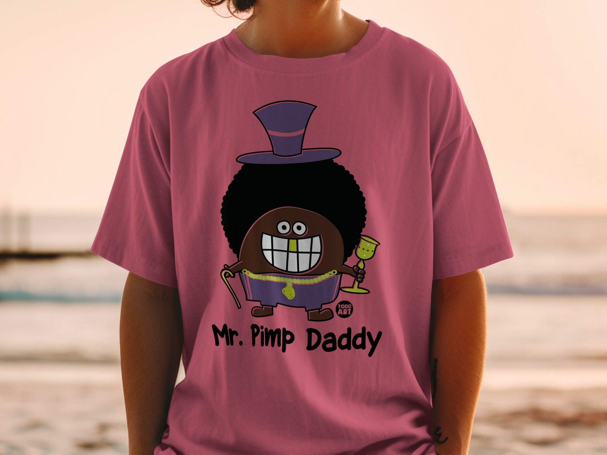 Mr. Pimp Daddy Graphic Cartoon Character T-Shirt