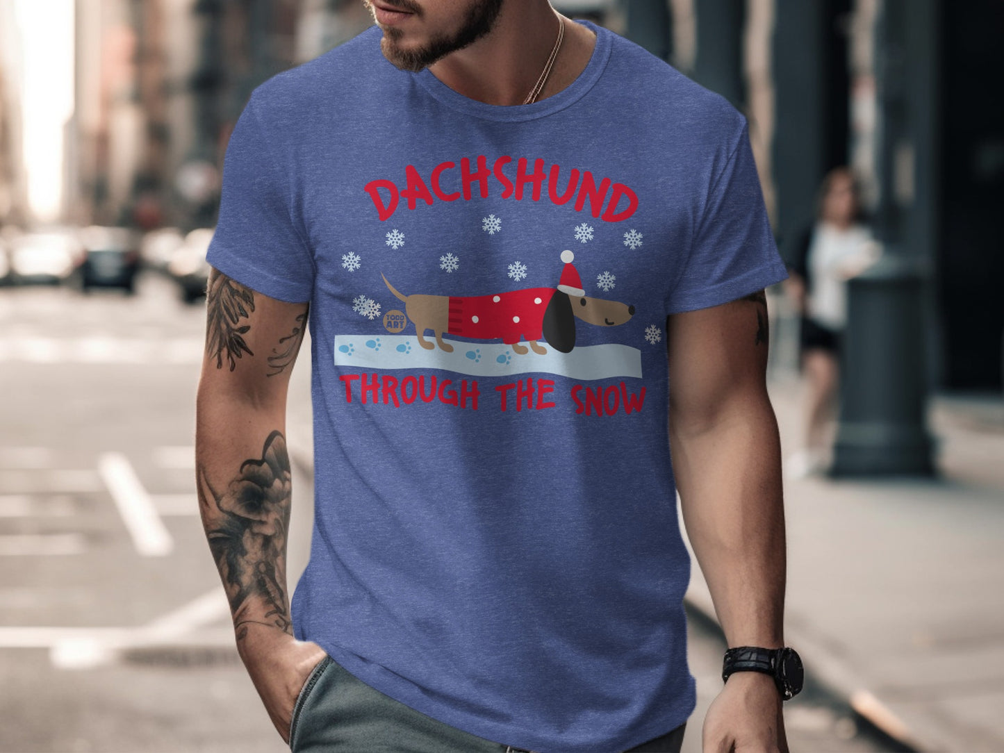 Dachshund Through The Snow Funny T-Shirt Product