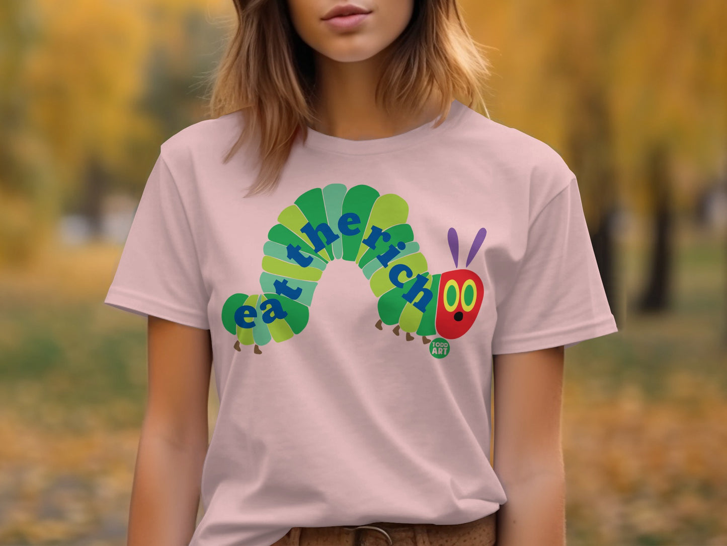 Eat The Rich Caterpillar Graphic T-Shirt