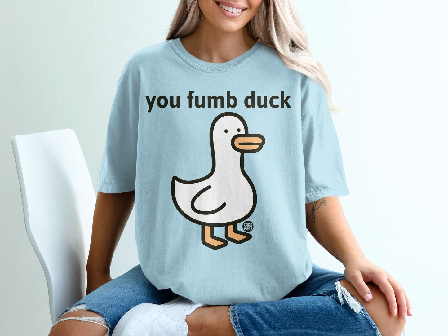 You Fumb Duck Graphic Shirt with Cute Cartoon Duck