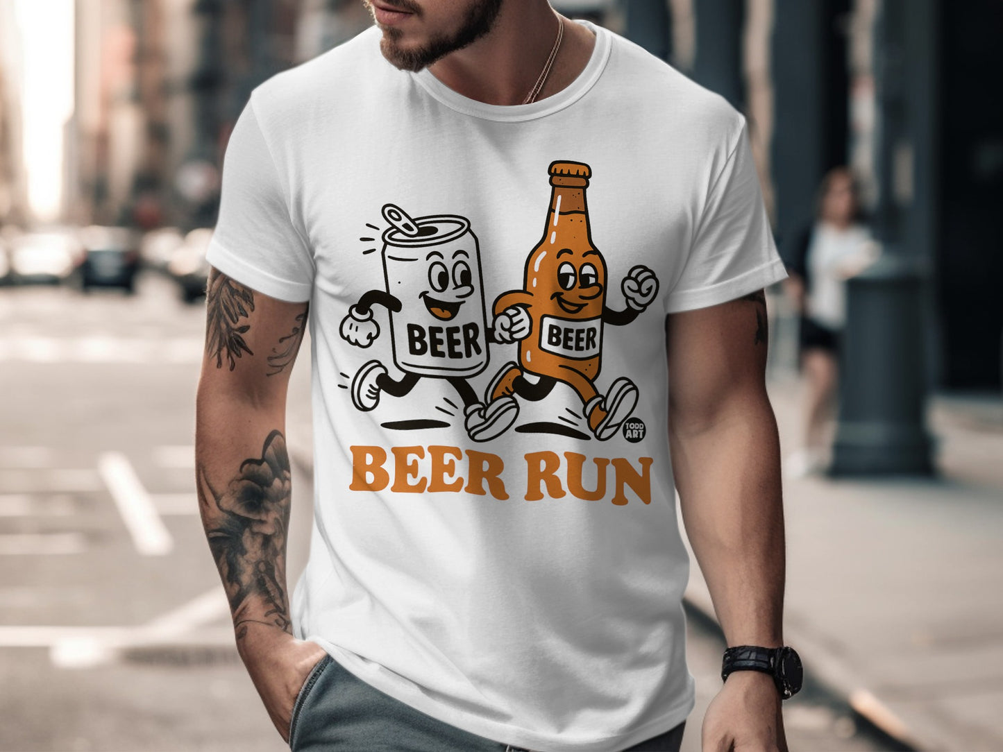Beer Run Graphic Short Sleeve Casual Tee product