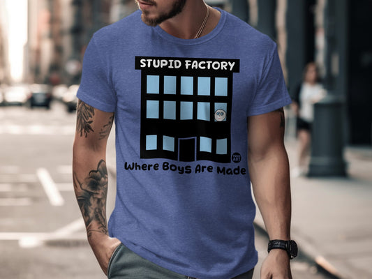 Stupid Factory Where Boys Are Made Graphic T-shirt
