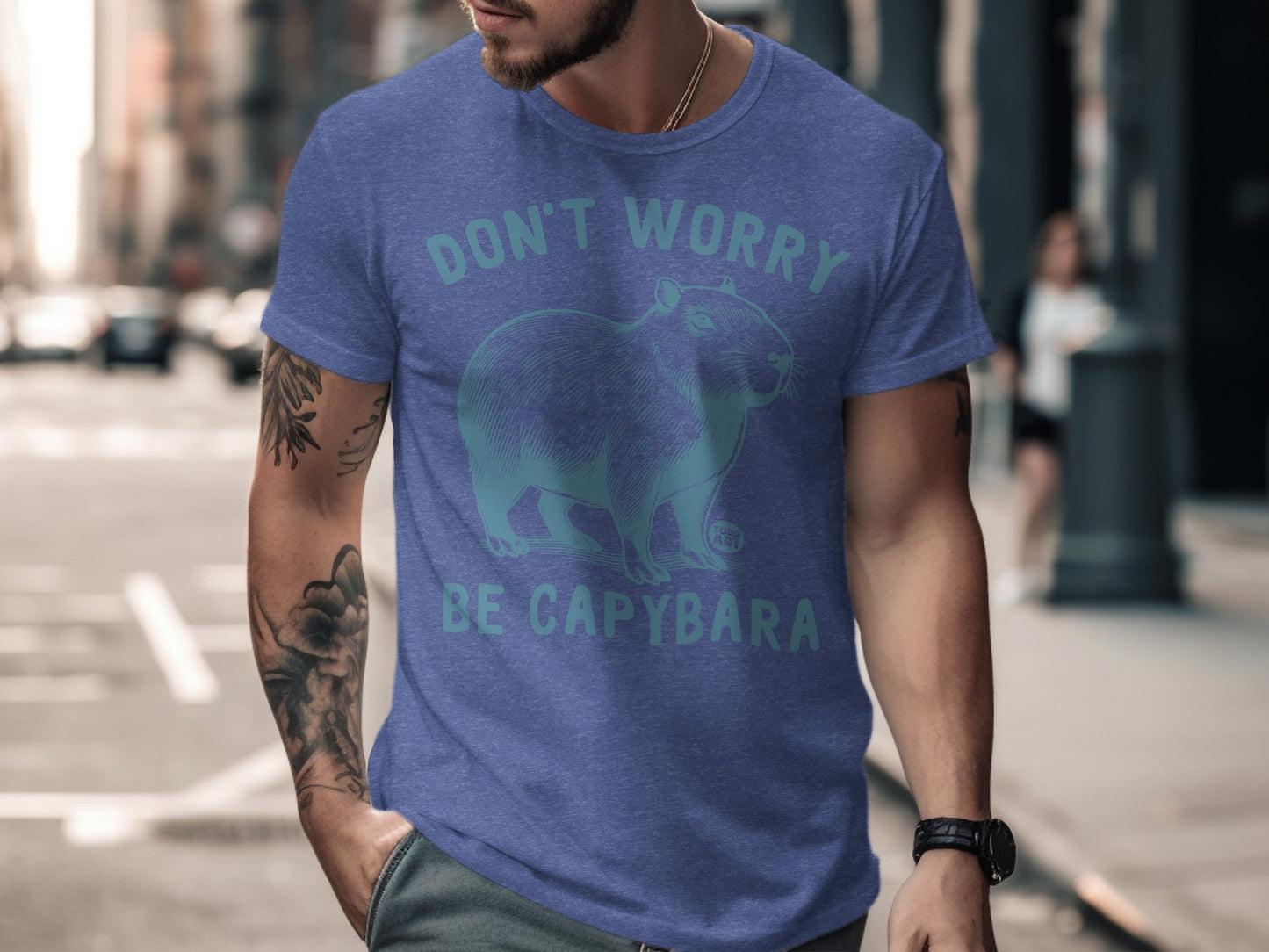 Don't Worry Be Capybara Funny Graphic T-Shirt