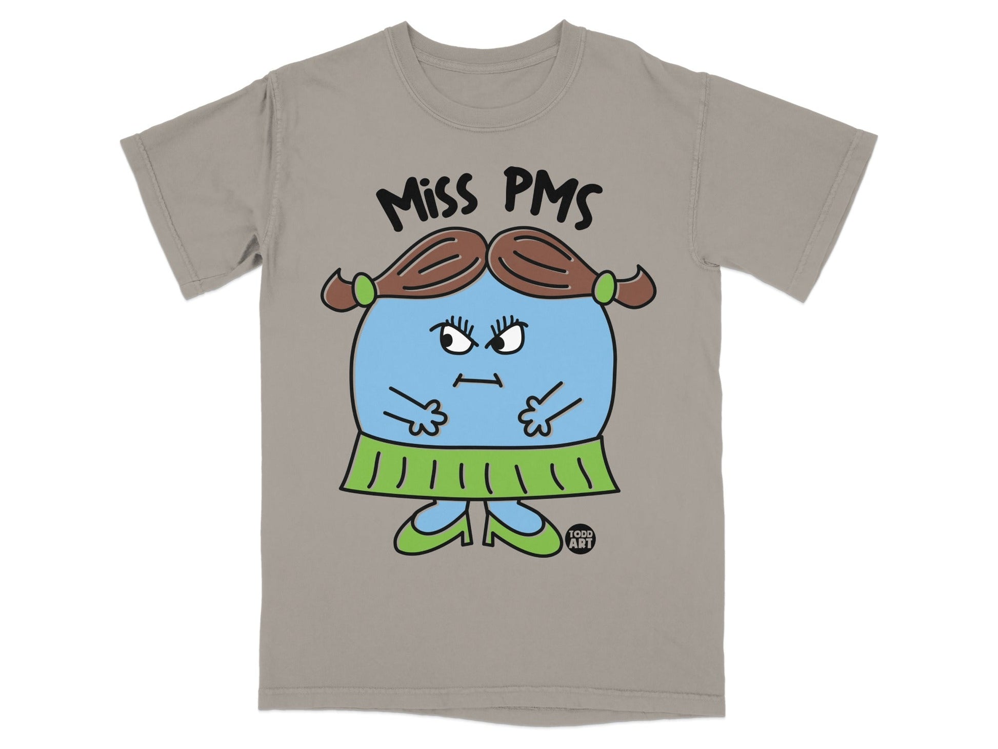 Miss PMS Illustrated Character Graphic T-shirt