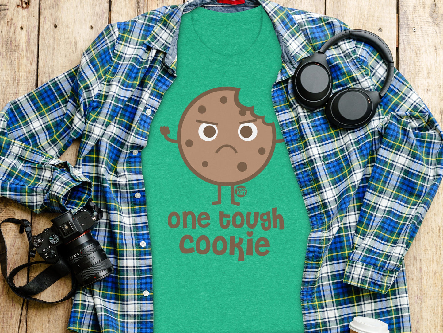 One Tough Cookie Green Graphic Tee Shirt Product