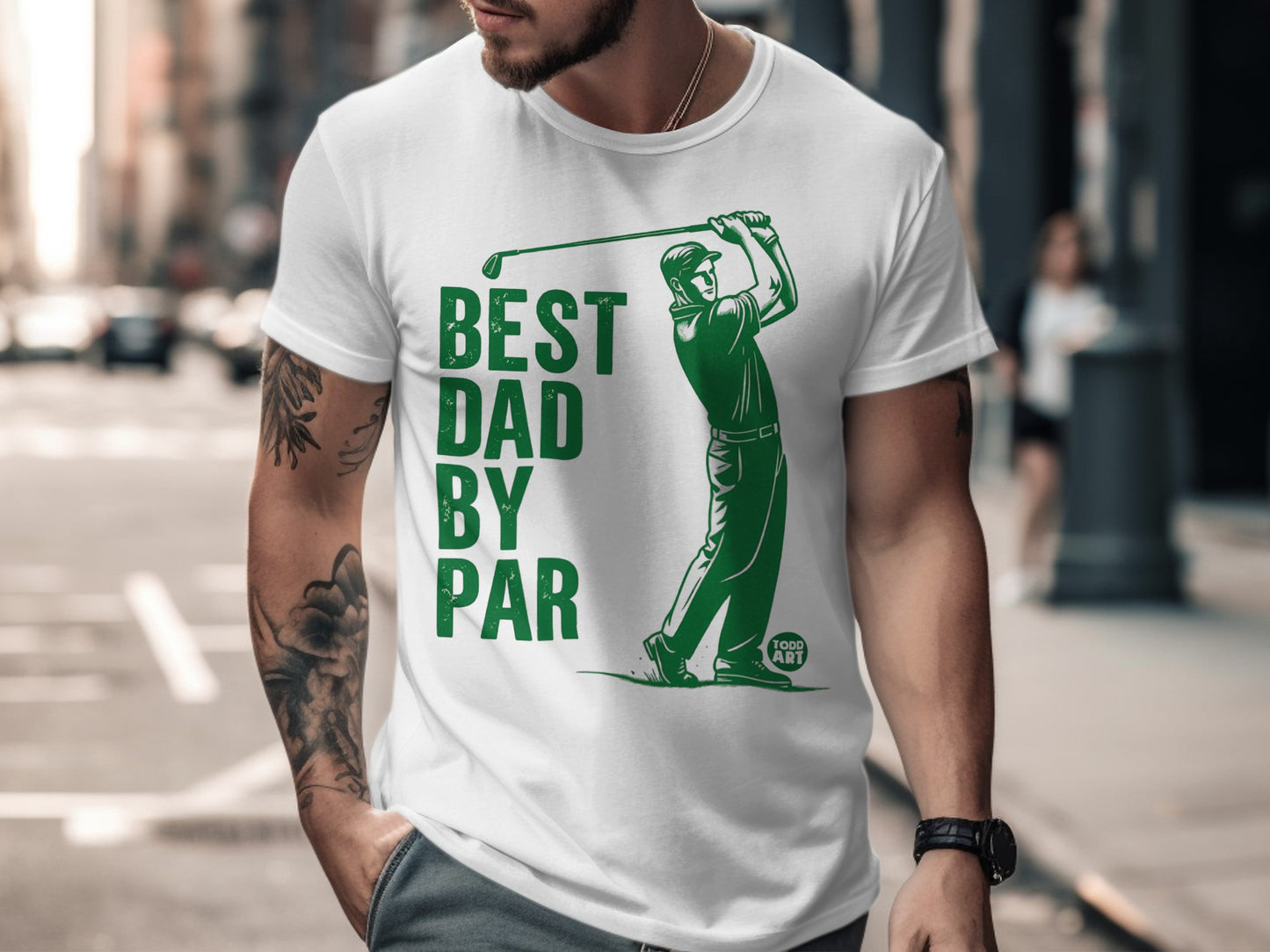 Best Dad By Par Graphic Golf T-Shirt for Dads