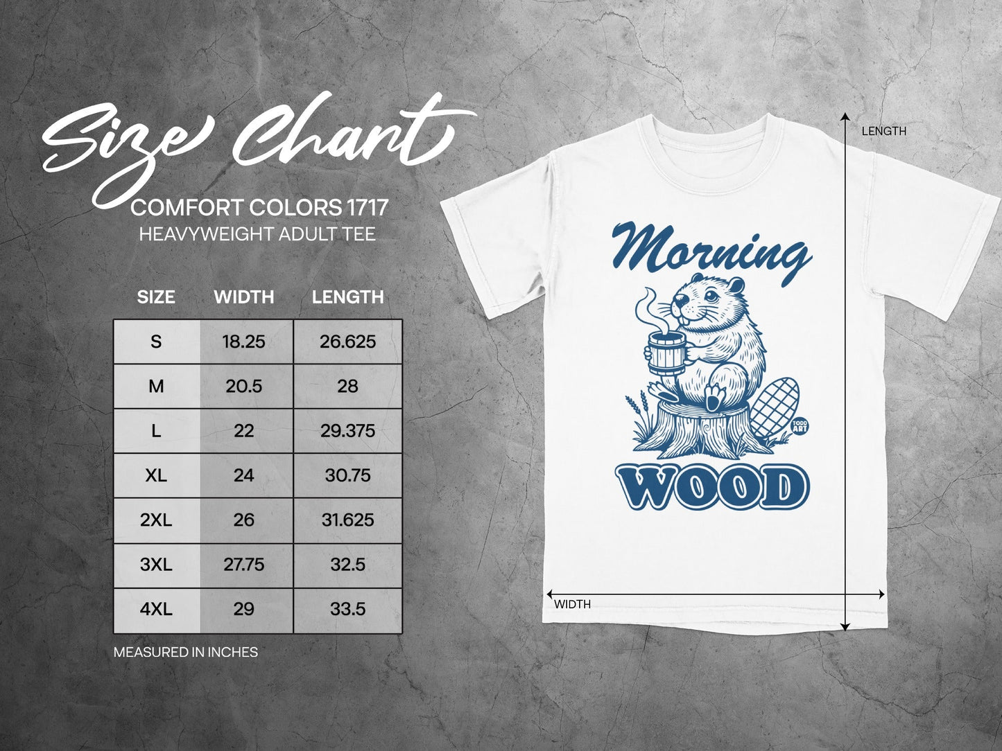 Morning Wood Beaver Graphic Adult Tee Shirt