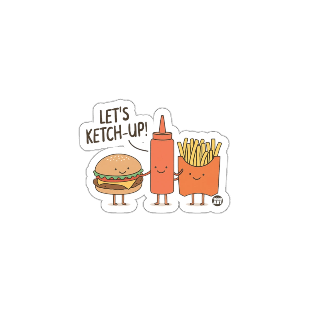 Let's Ketch-Up! Cute Food Friends Sticker