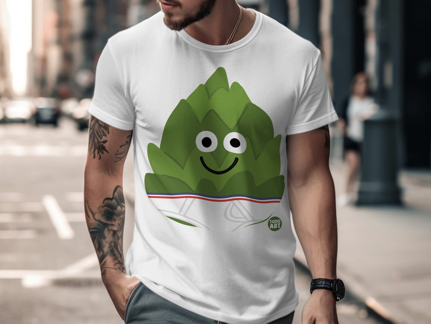 Smiling Leaf Cartoon Graphic Artwork Unisex T-shirt