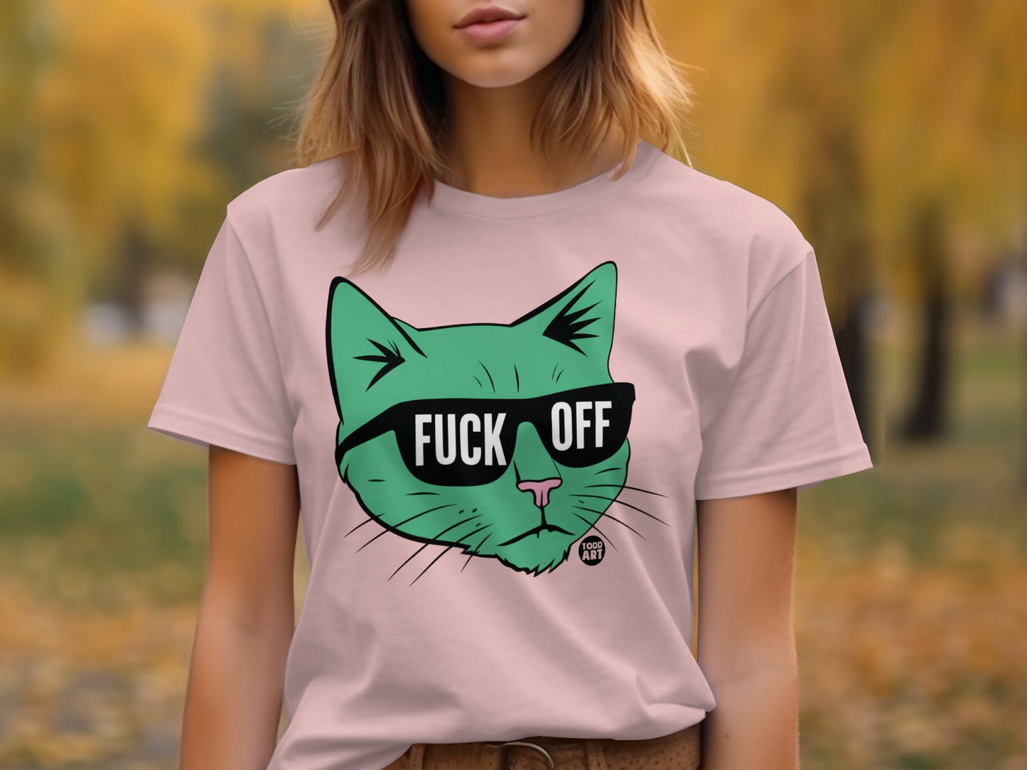Cool Cat with Sunglasses Graphic Design T-shirt