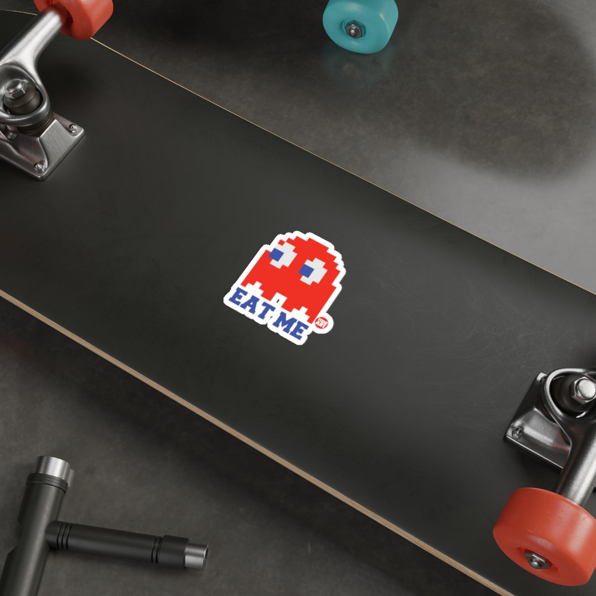 Red Ghost Todd Art Eat Me Pixel Graphic Design sticker