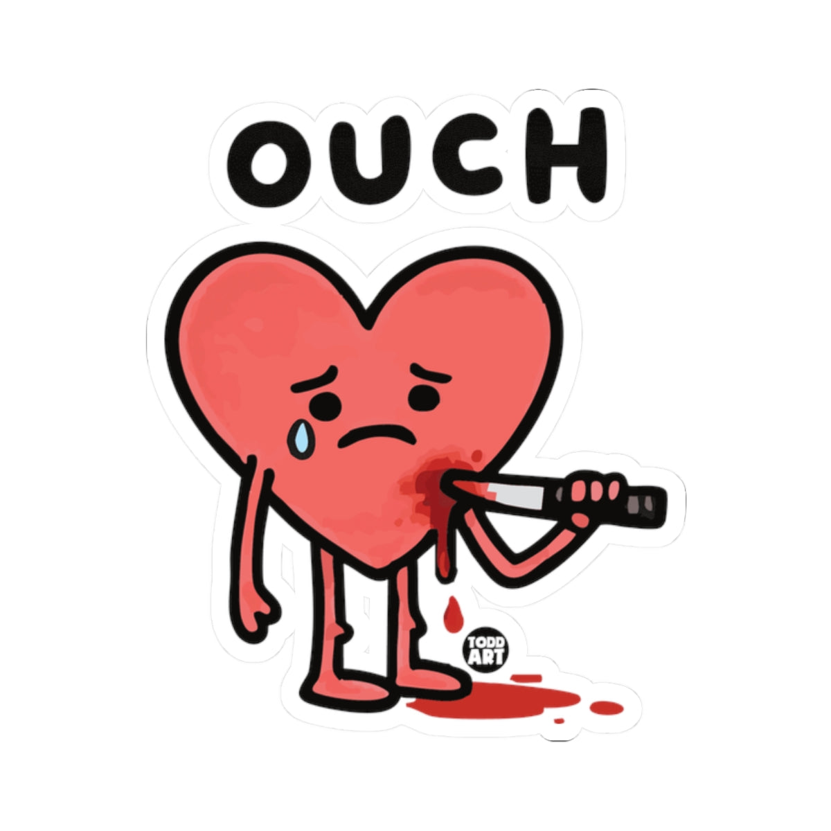 Wounded HeartTodd Art Sticker