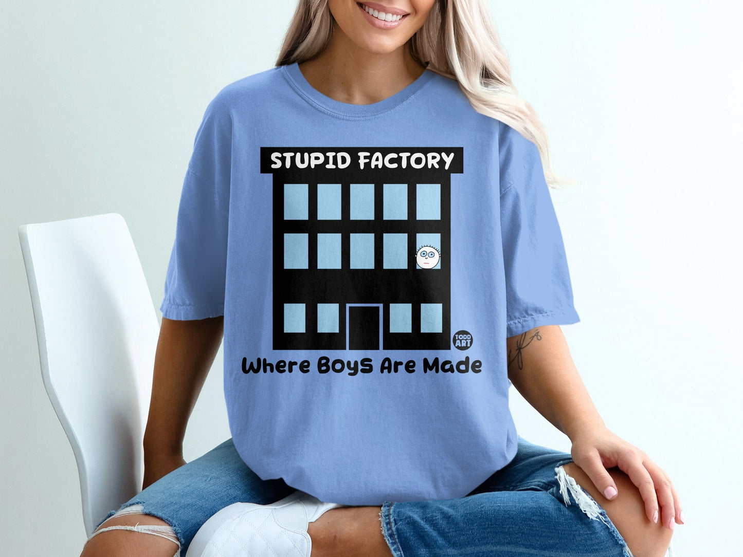 Stupid Factory Where Boys Are Made Graphic T-shirt