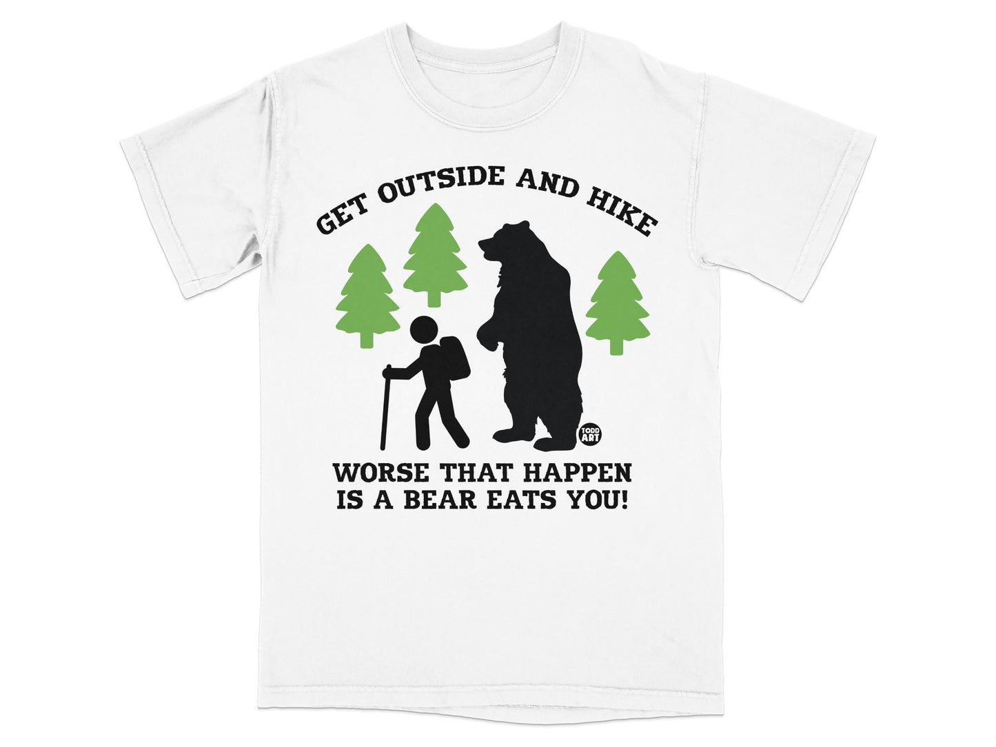 Get Outside And Hike Funny Bear Hiking T-shirt