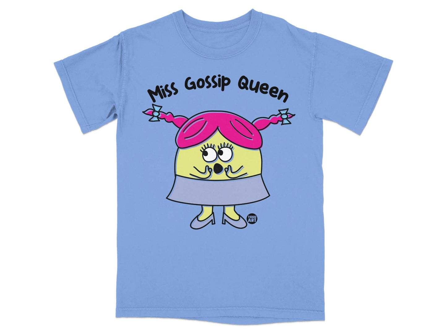 Miss Gossip Queen Cute Character Graphic T-Shirt