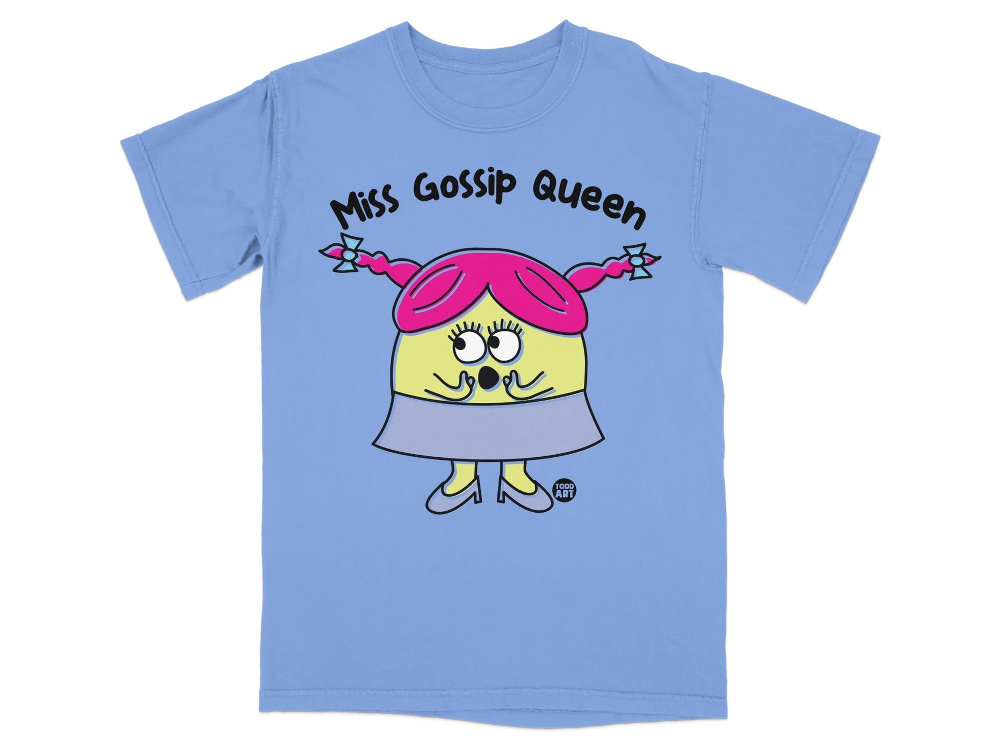 Miss Gossip Queen Cute Character Graphic T-Shirt