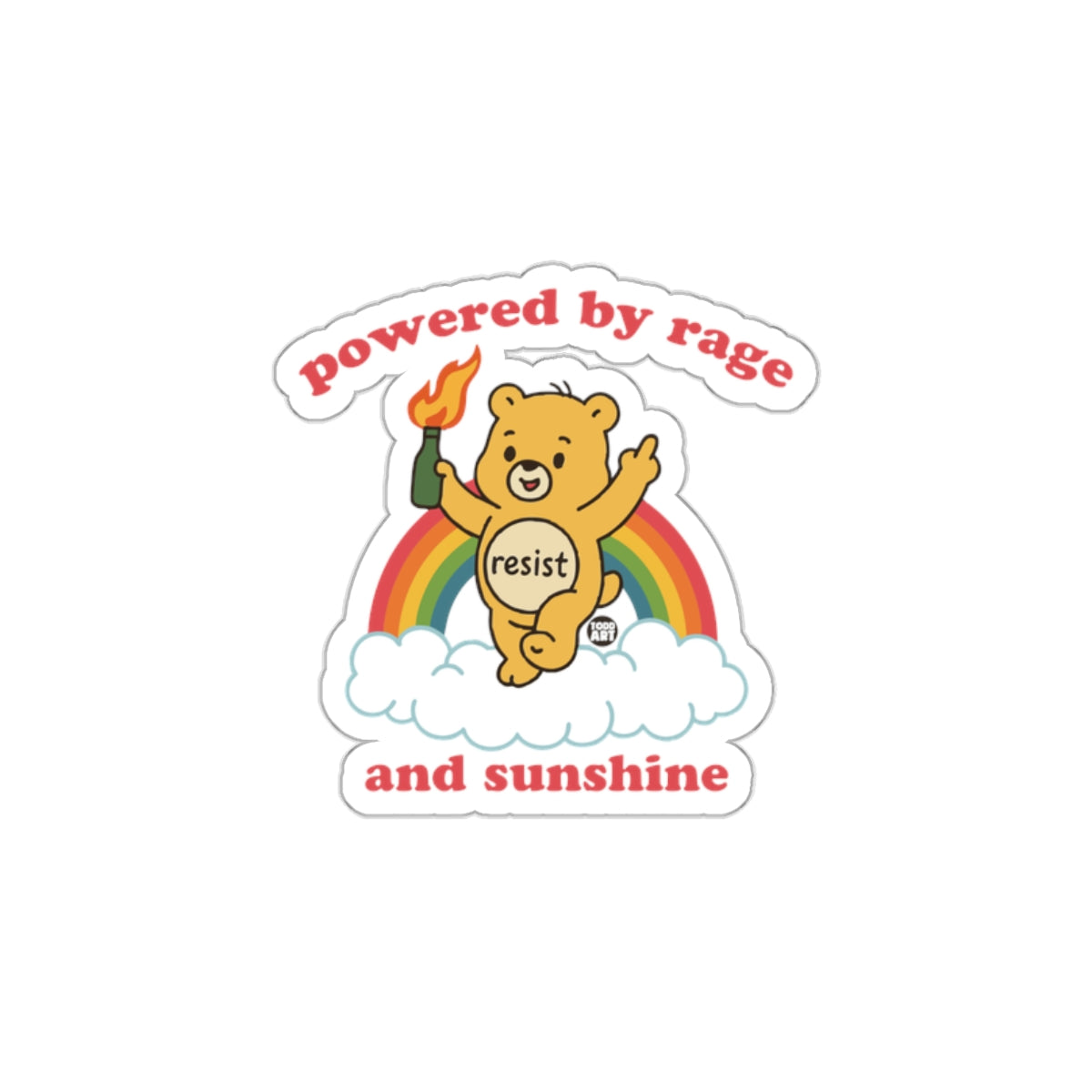 Powered by Rage and Sunshine Resist Sticker