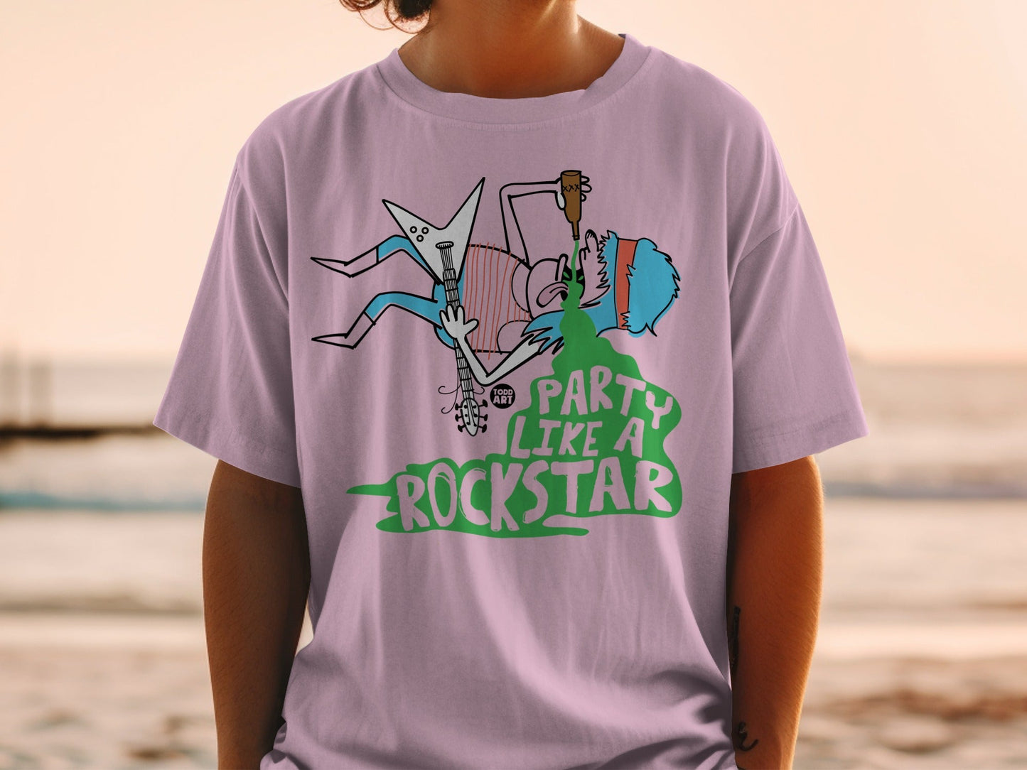 Party Like A Rockstar Funny Music Graphic T-Shirt