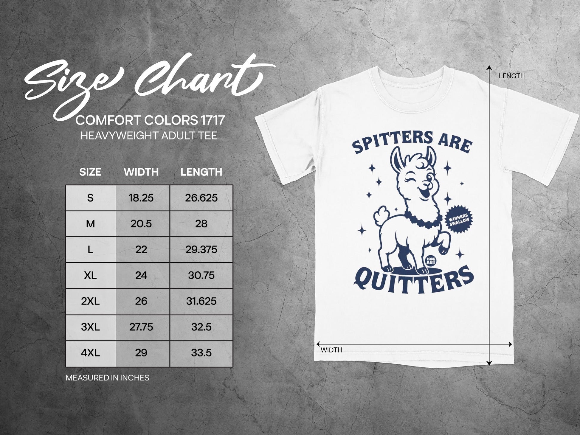 Spitters Are Quitters Funny Llama Graphic Adult Tee