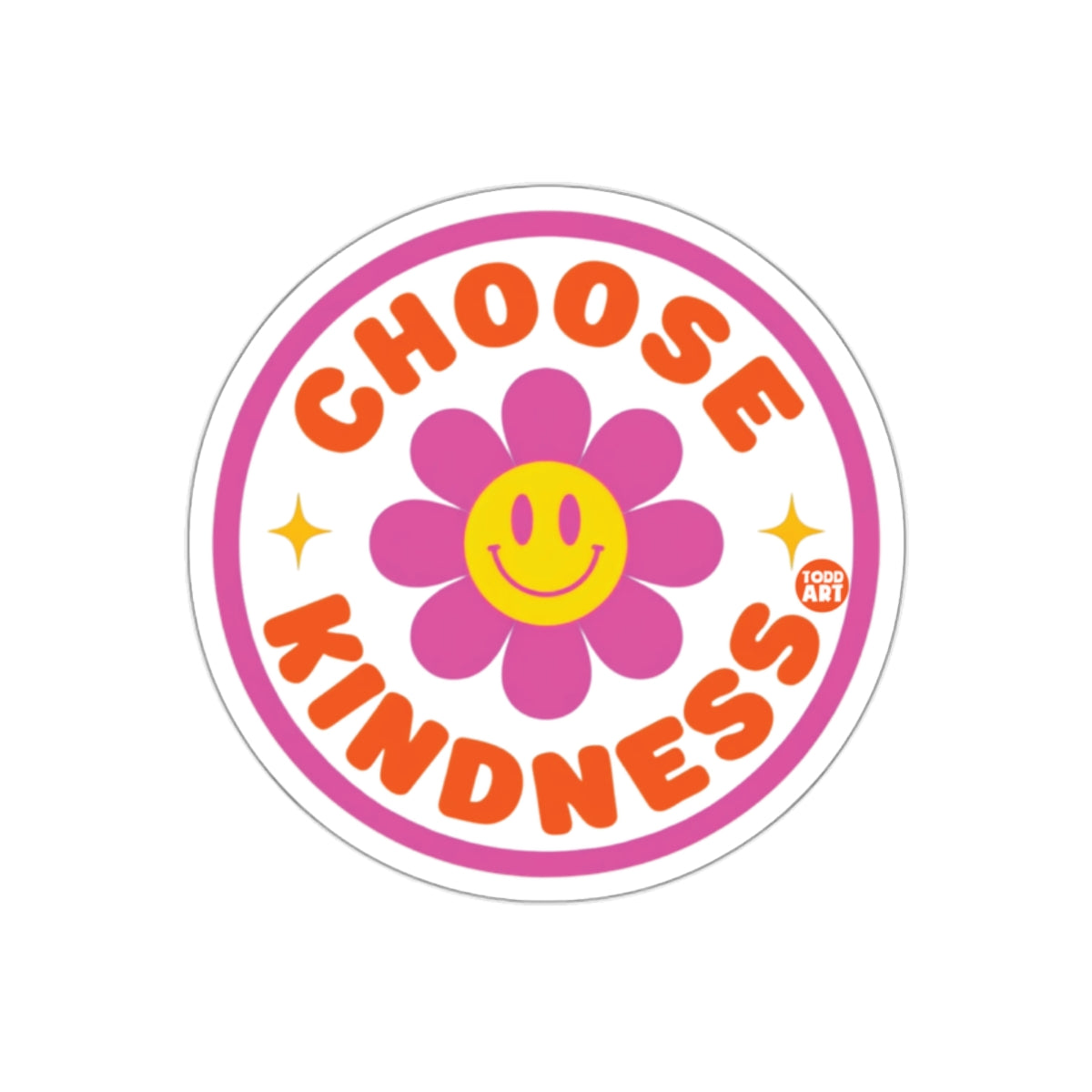 Retro Choose Kindness Flower Power Graphic sticker