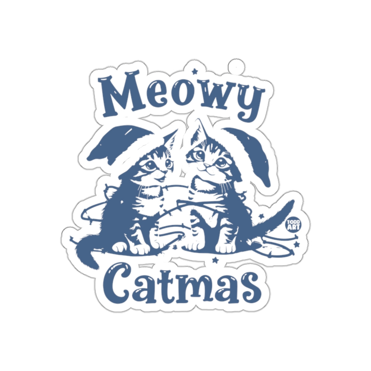 Meowy Catmas Cute Cats Sticker Perfect for Holidays