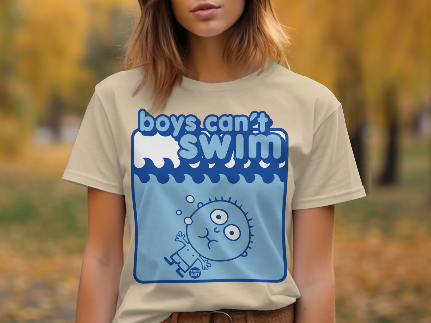Boys Can't Swim Graphic T-shirt Fun Design