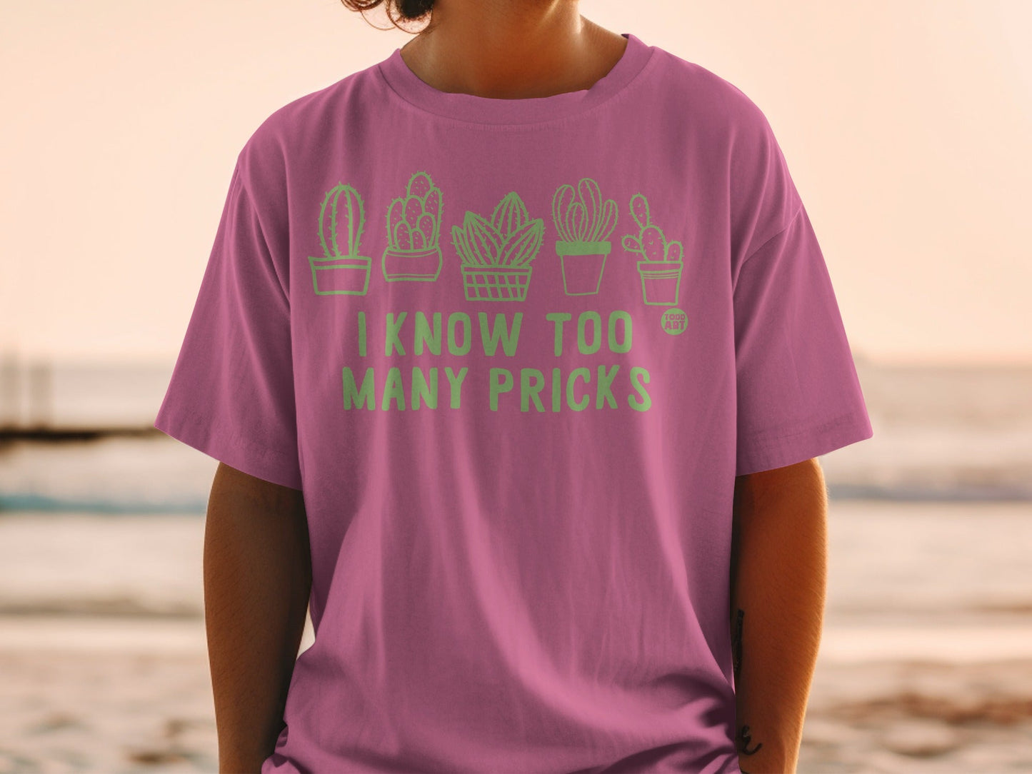I Know Too Many Pricks Funny Cactus T-Shirt Product