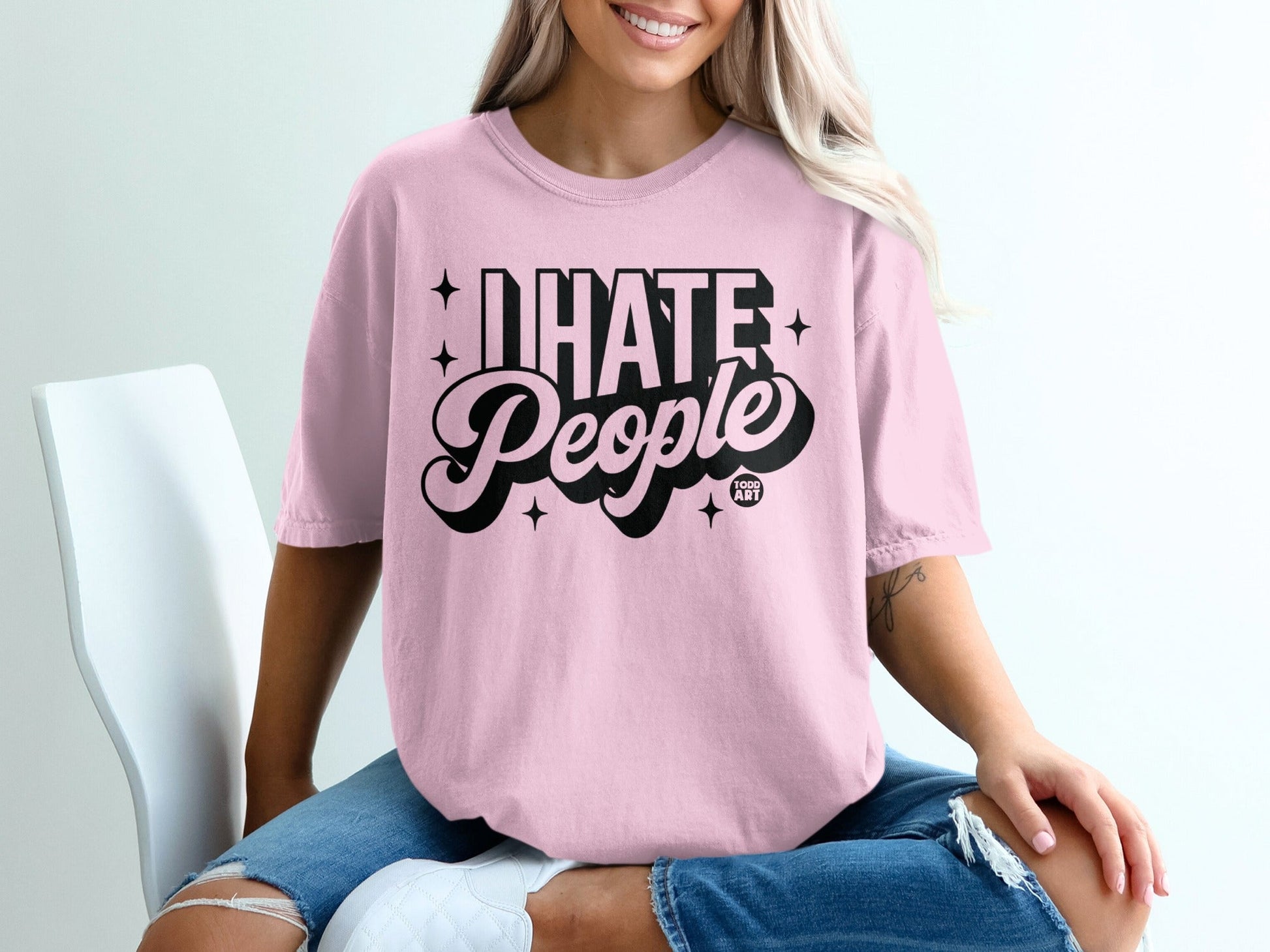 I Hate People Graphic Statement Shirt Perfect Casual Wear