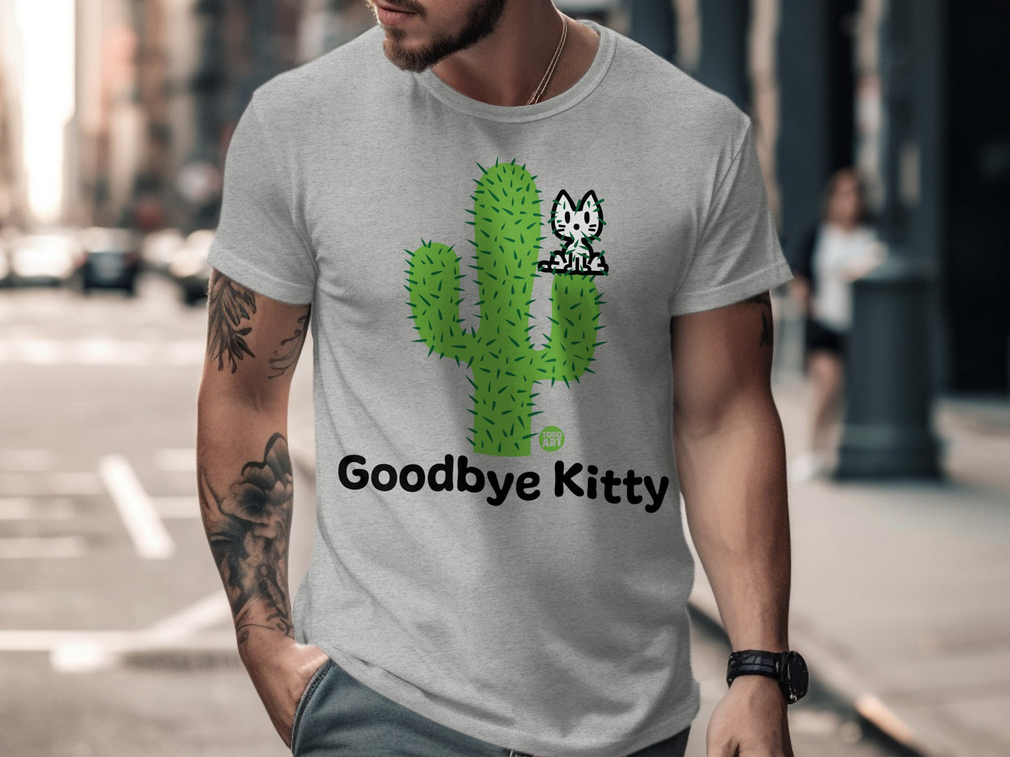 Goodbye Kitty Cactus Graphic Design Shirt Product