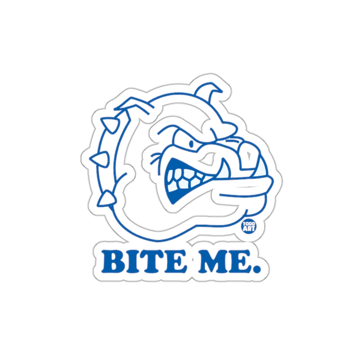 Bite Me Bulldog Sticker with Angry Expression Sticker