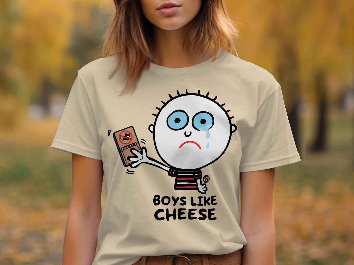 Boys Like Cheese Cartoon Graphic Tee