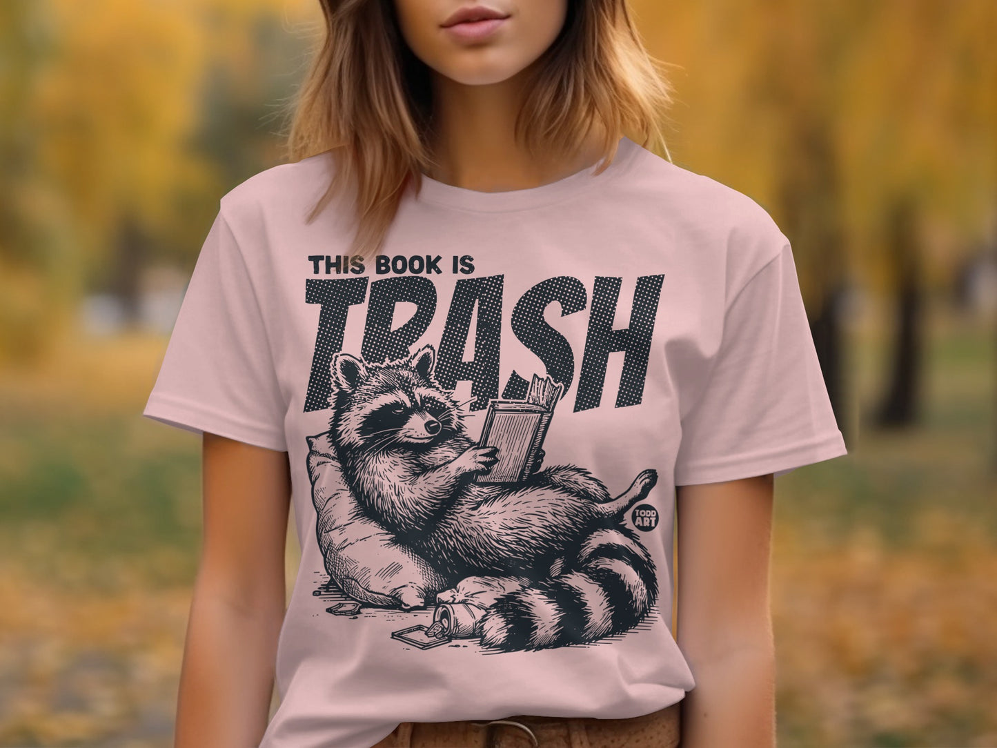 This Book Is Trash Raccoon Illustration Shirt
