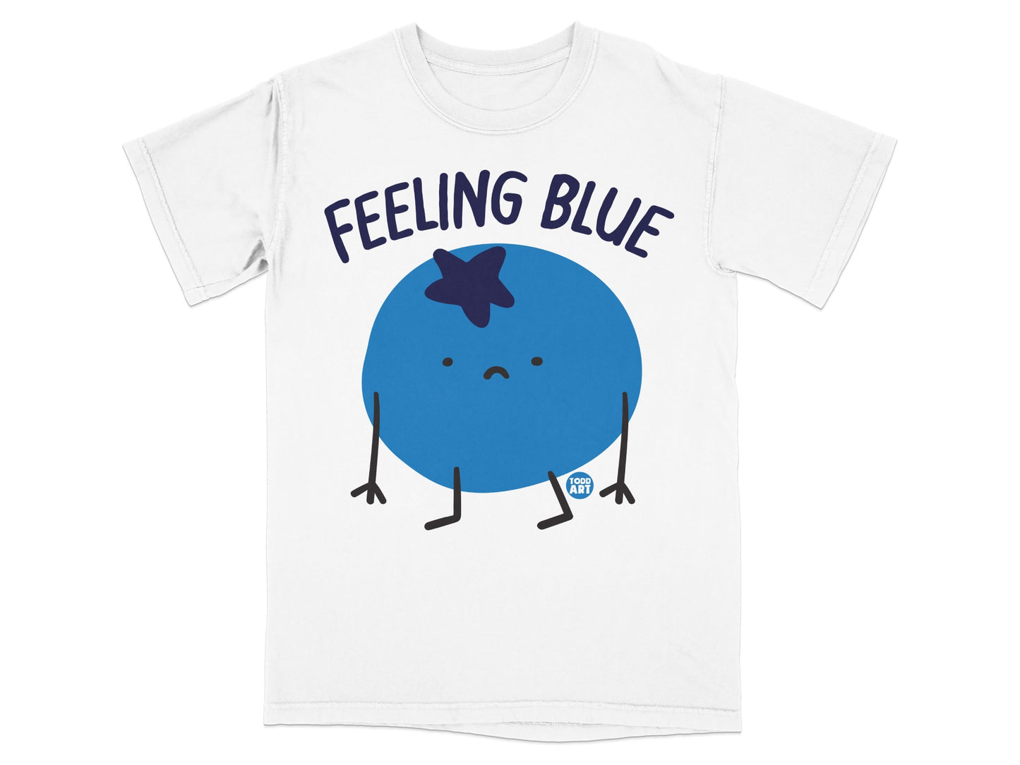 FEELING BLUE Blueberry Sad Character White Shirt product type