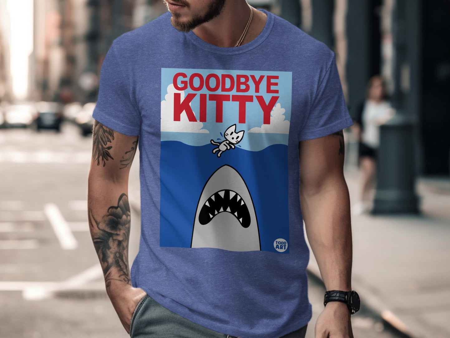 Goodbye Kitty Shark Attack Graphic T-shirt