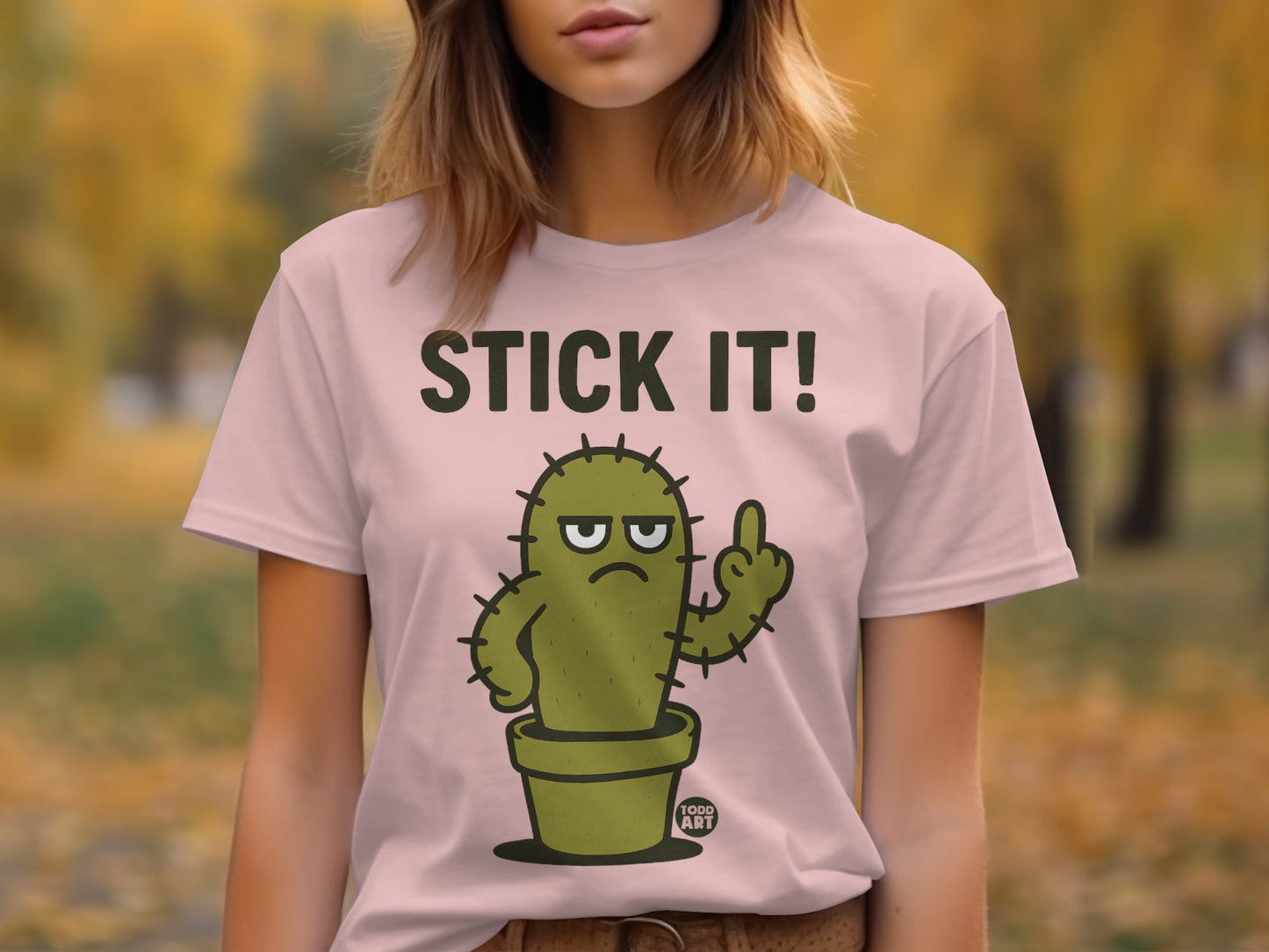 Stick It! Cactus Graphic Funny T-Shirt