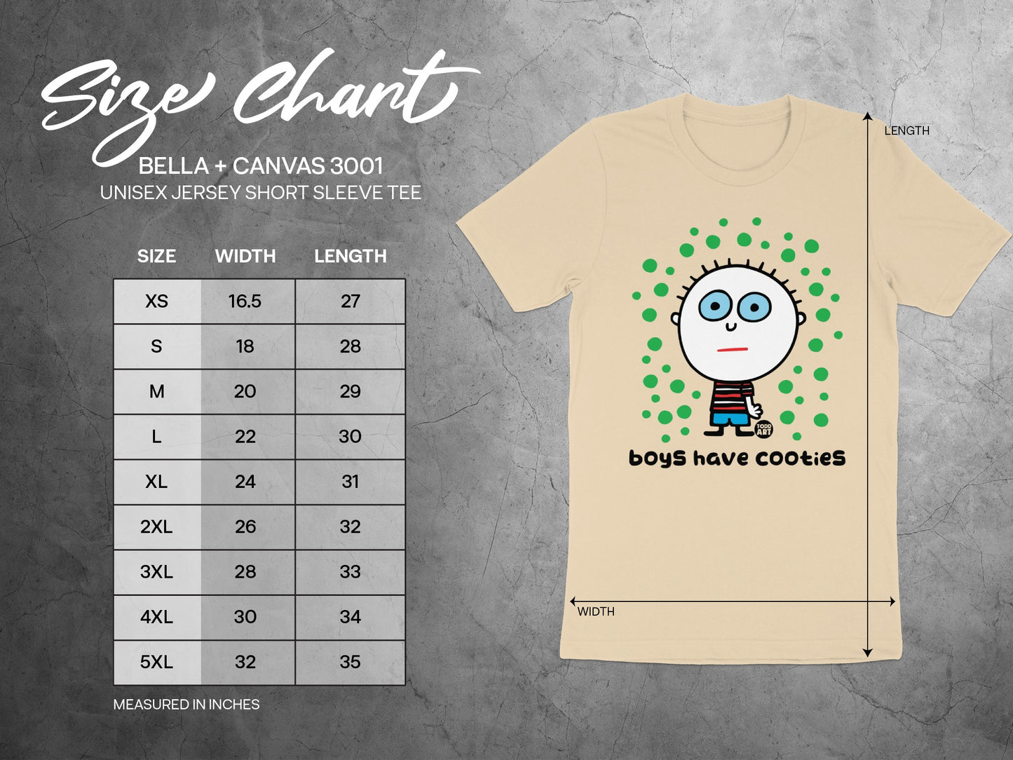 Boys Have Cooties Bella + Canvas 3001 Tee