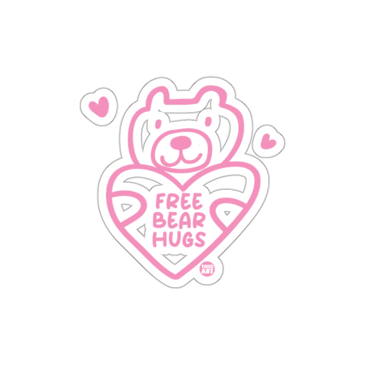 Free Bear Hugs Heart Shaped Sticker