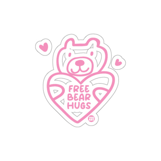 Free Bear Hugs Heart Shaped Sticker