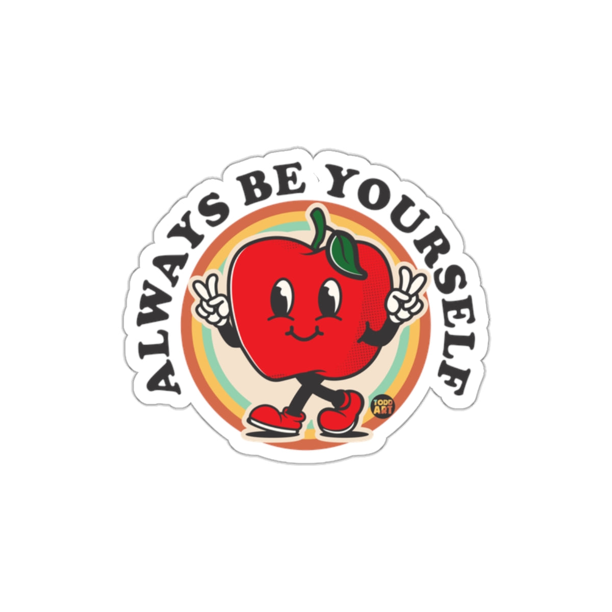 Always Be Yourself Cute Apple Character Sticker