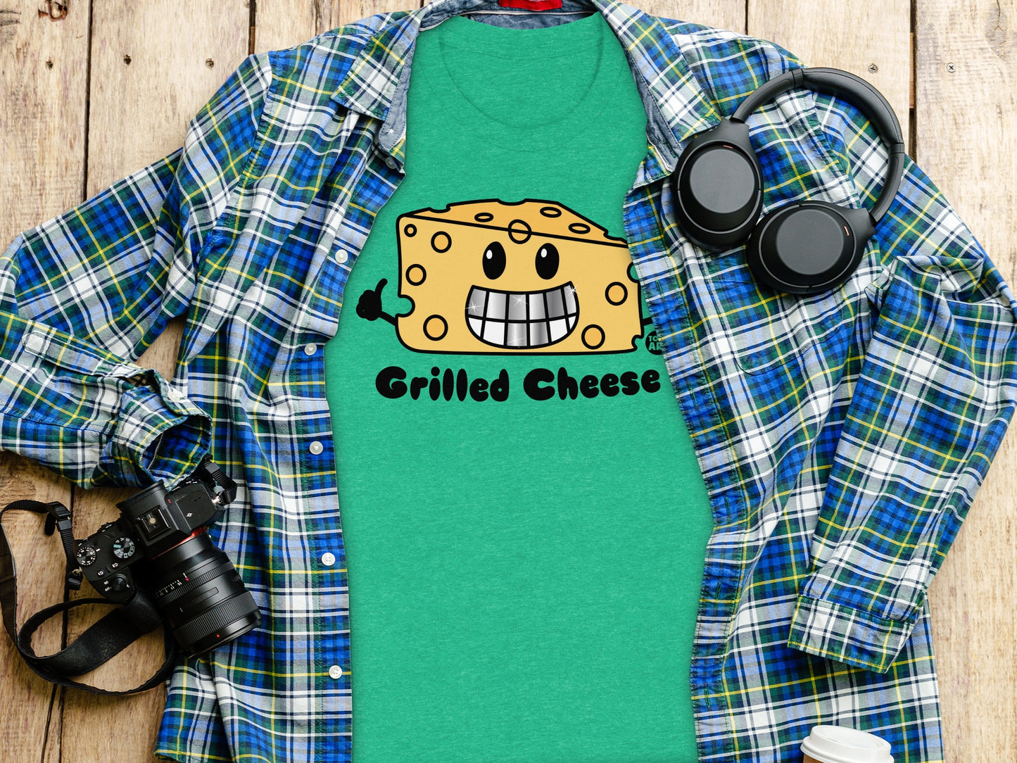 Fun Grilled Cheese Smile Cartoon Printed T-Shirts