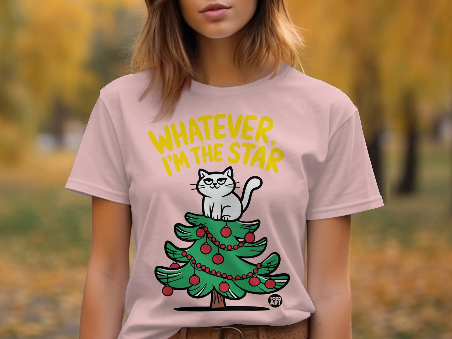 Whatever I'm the Star Cat Christmas Tree Shirt