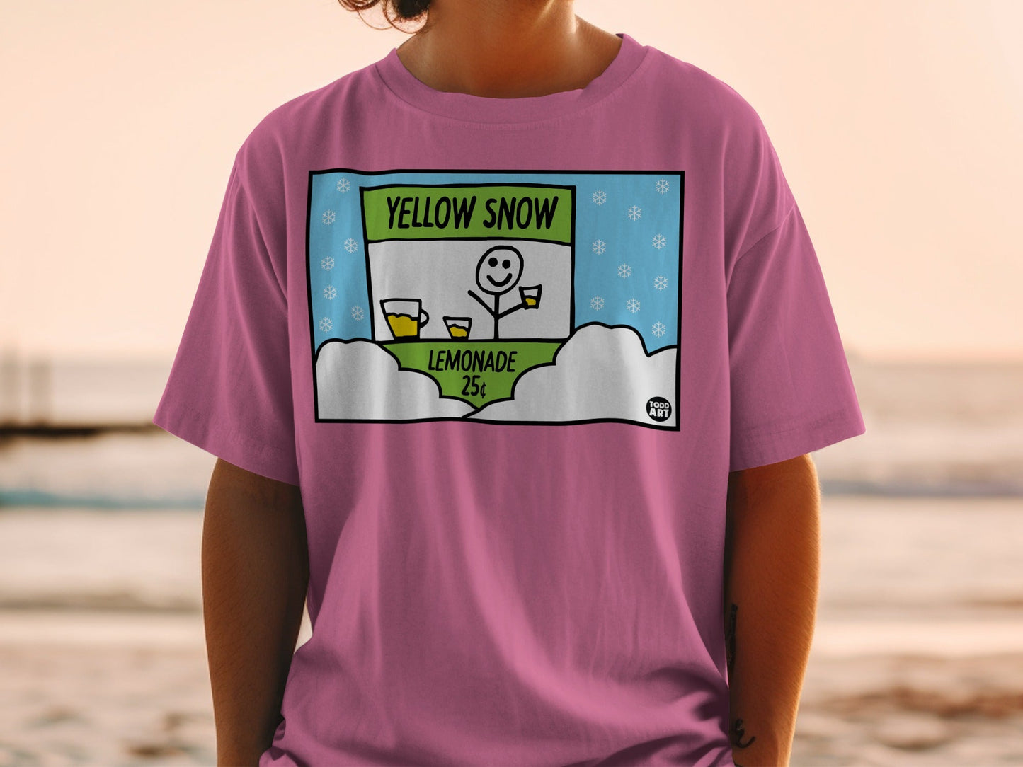 Yellow Snow Lemonade 25¢ Funny Cartoon Graphic Tee