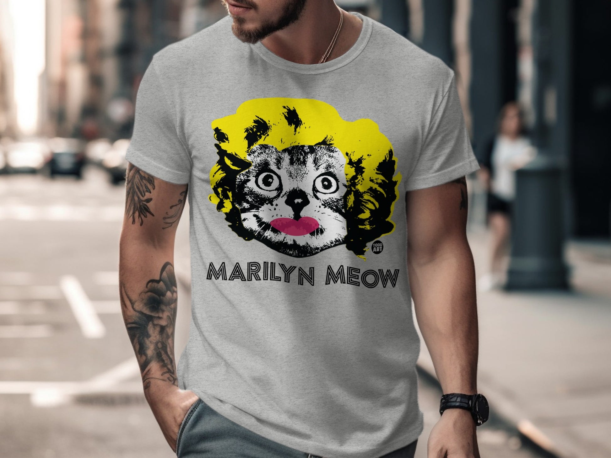 Marilyn Meow Unique Cat Graphic Printed T-Shirt