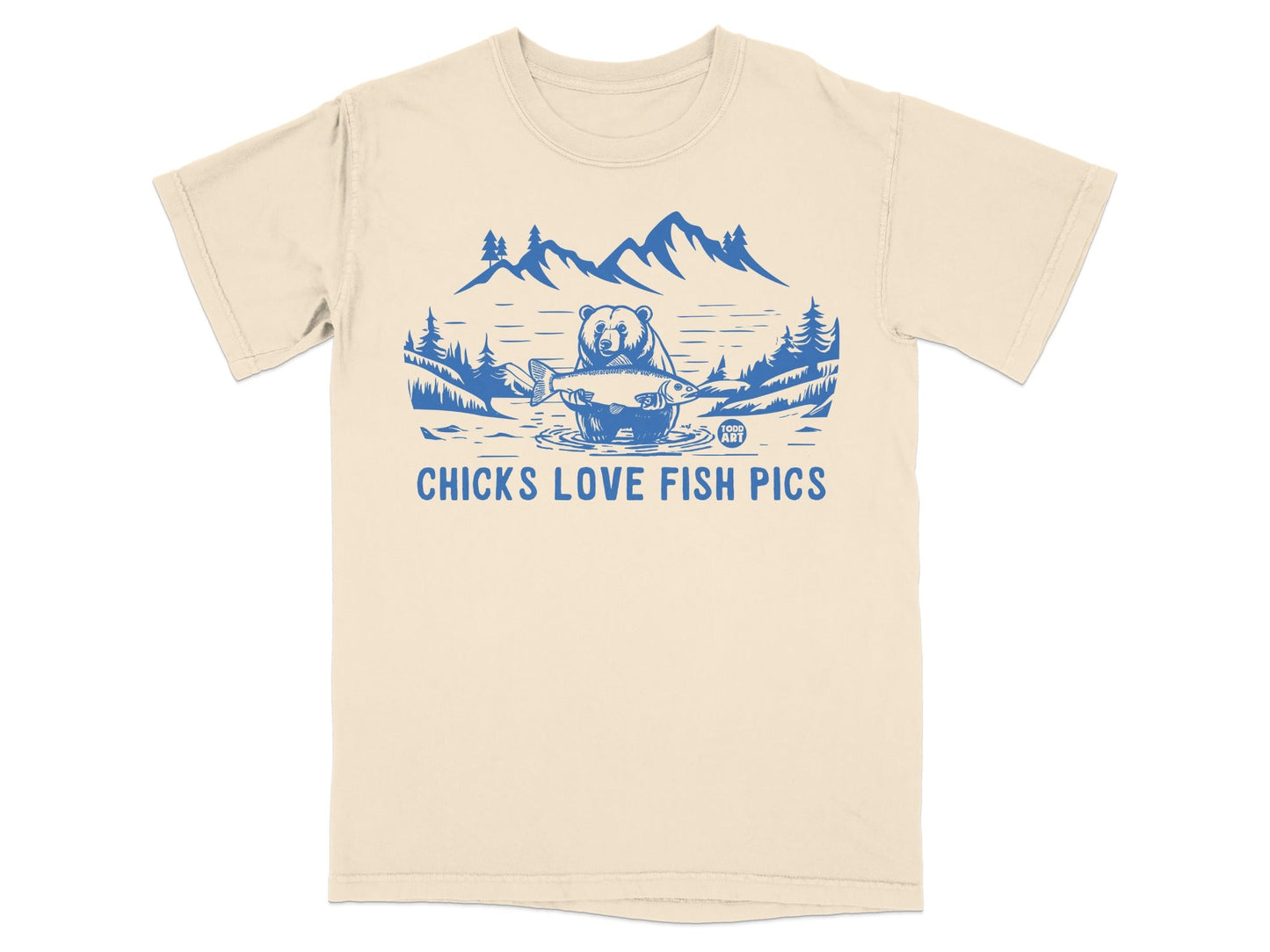 Chicks Love Fish Pics Graphic Bear Fishing T-shirt
