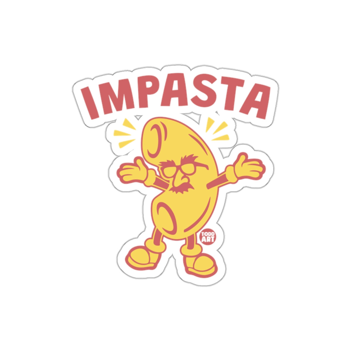 Funny Impasta Cartoon Character Sticker for Laptops