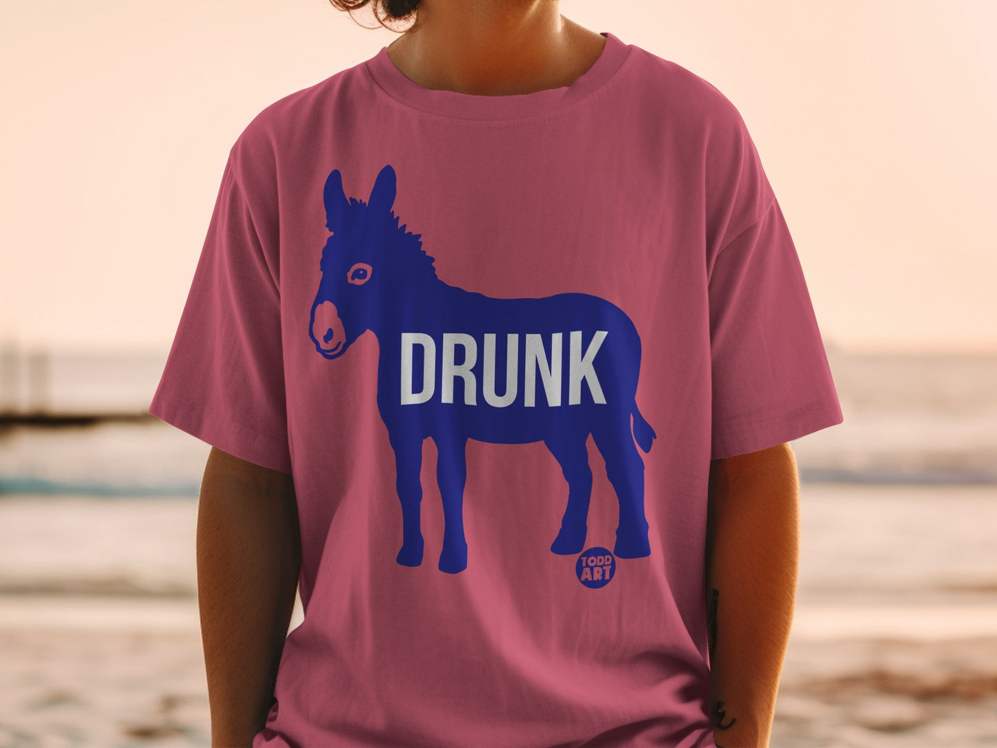 Drunk Donkey Graphic Todd Art T-Shirt