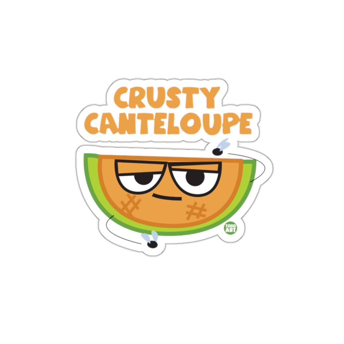 Crusty Canteloupe Funny Fruit Character Sticker
