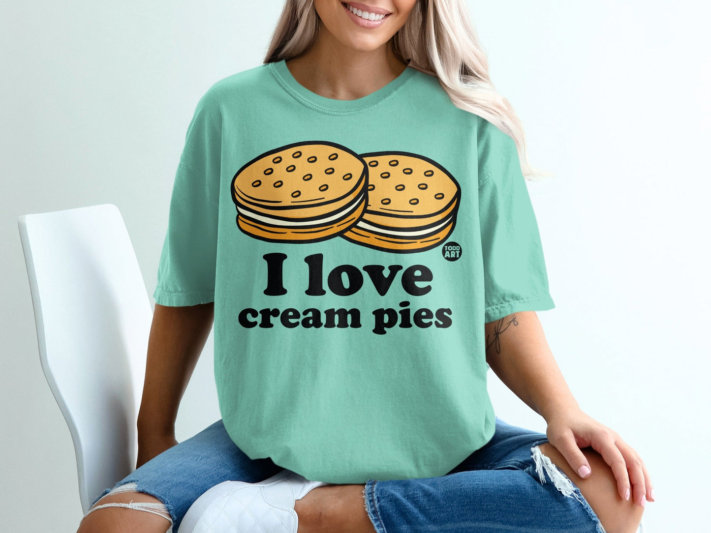 I Love Cream Pies Graphic Tee Funny Foodie Shirt