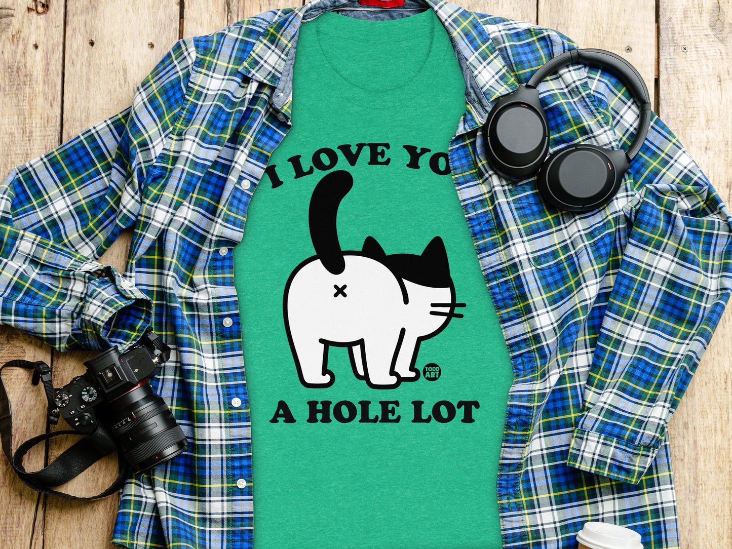 I Love You A Hole Lot Funny Cat Graphic Shirt